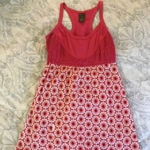Anthropologie racerback embroidered dress